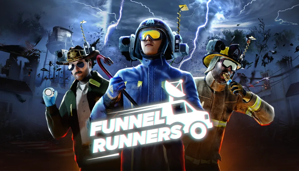 Official Funnel Runners key art featuring three APEX storm runners.
